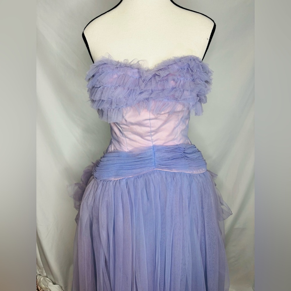 Vintage 1950’s Clifton Wilhite Cupcake Tulle Prom/ Evening Dress - Picture 5 of 13